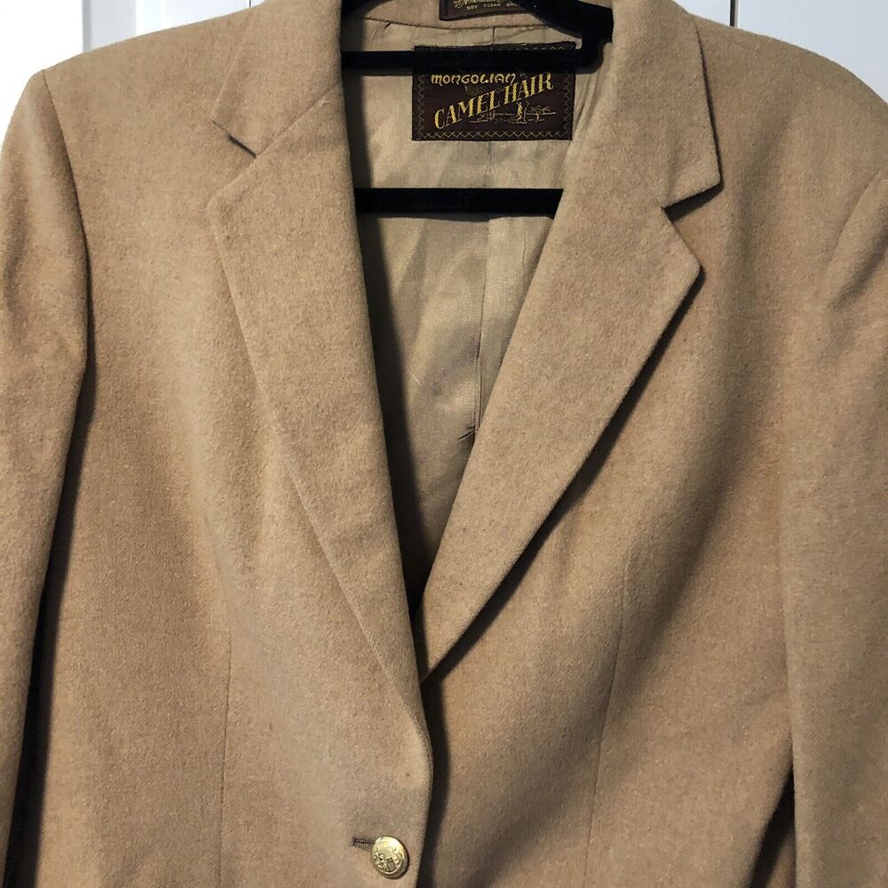 Men's Pure Camel Hair David Lawrence Blazer Jacket Coat 42x24.5" EUC